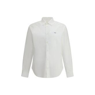 Prada White Fleece Wool Dress Mens Shirt