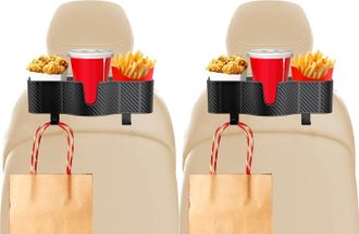 No Brand Organizador 3 En 1 Para Reposacabezas Y Asiento Trasero Del Coche, Portavasos Para El Asiento Trasero Y Organizador Para El Respaldo Con Ganchos (2 Pi