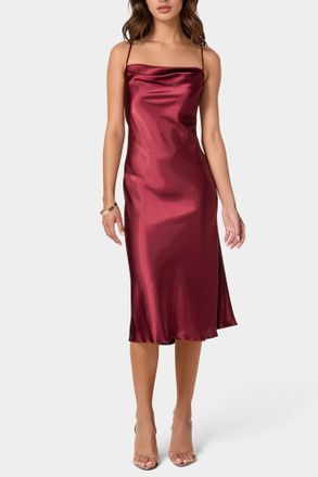 Bebe Womens Satin Midi Slip Dress