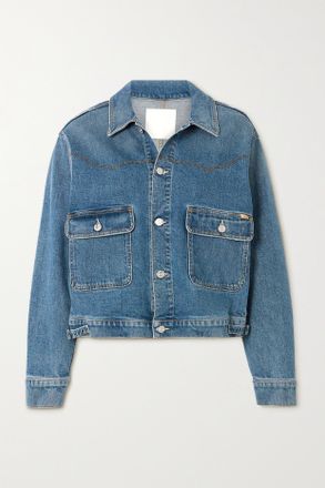 Mother Giacca In Denim Stretch The Rootin Tootin - Blu