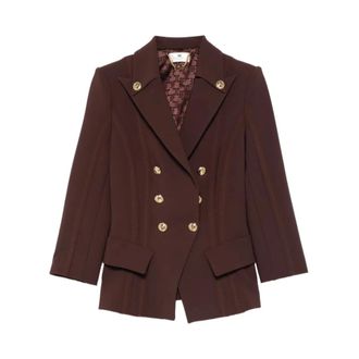 Elisabetta Franchi Blazers, female, Brown, Size: XS Giacca