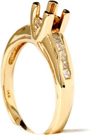 Pompeii3 1/3ct Princess Cut Diamond Semi Mount Ring 14K Gold Size Selectable
