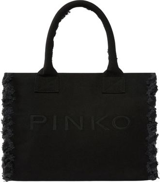 Pinko Strand shopper - Dames - Shoppers - Zwart - ONE Size - Katoen - Tassen