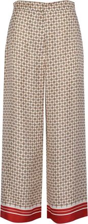 Max Mara Mstottelia Trousers In Printed Silk