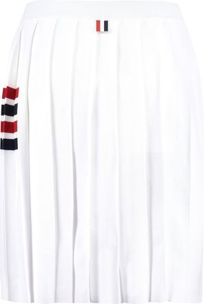 Thom Browne Womens Pleated Knitted Skirt White Cotton