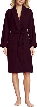 Lands End Cotton Terry Knee Length Spa Bath Robe in Lush Burgundy at Nordstrom, Size X-Large P