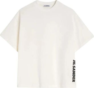 Jil Sander Logo-print Katoenen T-shirt - unisex - T-shirts - Wit - S - Katoen - Tops