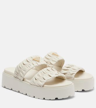 Prada Matelass&eacute; leather platform sandals