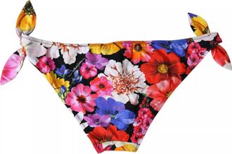 Dolce & Gabbana Black Floral Print Swimsuit Bikini Bottom Womens Swimwear