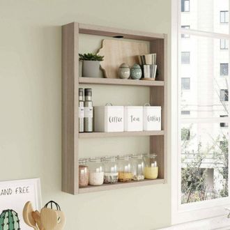 Dmora Dmora - Estanter&iacute;a Albali, Estante, Estante De Pared, Estanter&iacute;as Multiusos, 43x9h60 Cm, Roble, Con Embalaje Reforzado