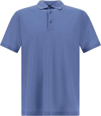 Herno Polo Jersey Voile Cr&ecirc;pe - Heren - Polos - Blauw - L - Tops
