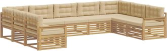 vidaXL Conjunto De Sof&aacute;s De Exterior 9 Uds. Y Beige Vidaxl