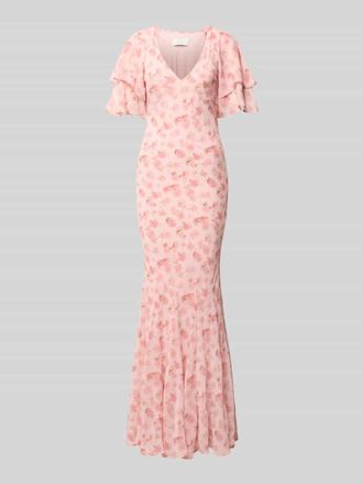 Neo Noir Neo Noir Maxikleid mit Volants Modell Celesse in Pink, Gr&ouml;&szlig;e 34