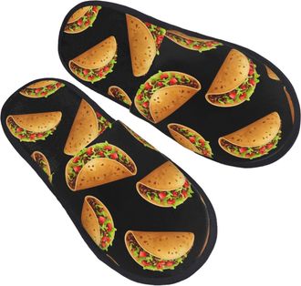 Generic Comfortable House Shoes Taco House Slipper Non-Slip Womens Slippers for Indoor Ladies Bedroom L