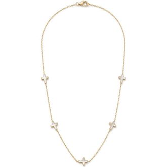 Argento Vivo Mother-of-Pearl Cross Station Necklace in Gold at Nordstrom