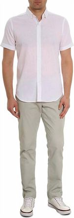 Robert Graham Palmer Short Sleeve Woven Shirt In White