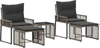 vidaXL Juego De Muebles De Exterior 11 Uds. Gris Y Gris Oscuro Vidaxl