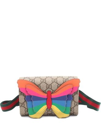 Gucci 2010s GG Supreme butterfly belt bag - women - PVC/Leather - One Size - Neutrals