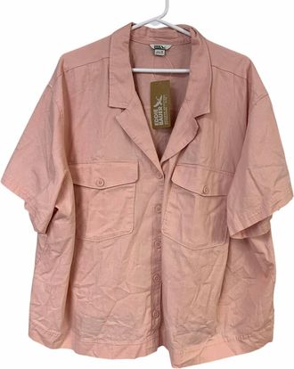 Eddie Bauer Womens Everyday Button Down Shirt - Plus In Pink