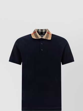 Burberry checked collar polo shirts
