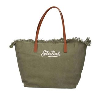 MC2 Saint Barth Tote Bags, female, Green, Size: ONE SIZE City Bag Mid Fringe