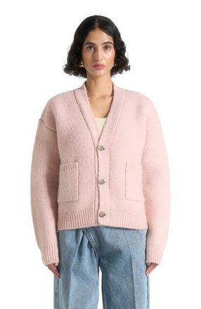 Mani&egrave;re De Voir Charlie Unisex Knitted Cardigan in Pale Pink at Nordstrom, Size Xx-Small