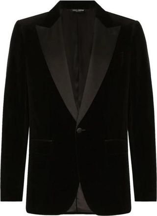 Dolce & Gabbana Fluwelen Tuxedo Jas met Peak Revers - Heren - Blazers - Zwart - XL - Jassen