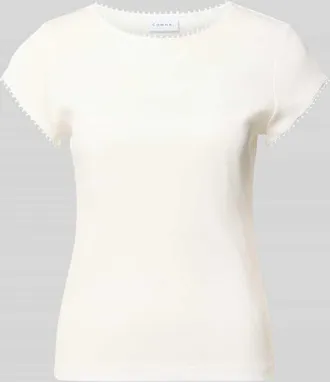Comma T-Shirt mit Rundhalsausschnitt in Weiss, Gr&ouml;&szlig;e 36