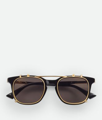 Bottega Veneta Classic Square Clip On Sunglasses - Bottega Veneta