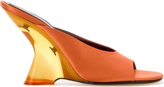 Dries Van Noten Orange Satin Mules