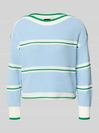 Marc Cain Strickpullover mit U-Boot-Ausschnitt in Hellblau, Gr&ouml;&szlig;e 36