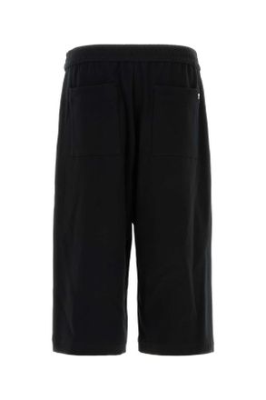 Ami Mens Black Cotton Bermuda Shorts Exterior