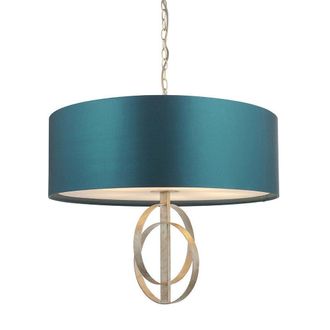 Netlighting TRENTO Dimmable 5 Light Stylish Indoor Fabric Pendant Ceiling Lamp in Silver
