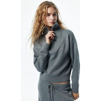 H&M Zip-top Jumper in Gray Melange at Nordstrom, Size Xx-Large