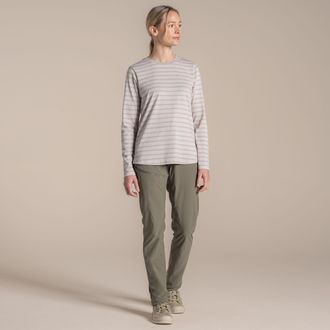 Craghoppers Dames/Dames Akona Gestreept Nosilife T-shirt met lange mouwen (Oester)
