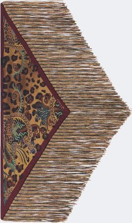 Etro Fringed leopard-print paisley silk scarf