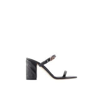 Alexander McQueen Schoenen, Dames, Zwart, 39 EU, Leer, Seal Strap Mule