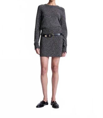A.L.C. Stella Boucle Tweed Mini Skirt In Charcoal/dark Brown
