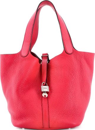 Herm&egrave;s Picotin Lock Bag Clemence MM bucket bag - Roze