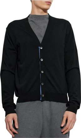 Lanvin Klassieke Cardigan van Merinowol - Heren - Truien - Zwart - Maat: XL Wol