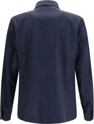 Etro Mens Blue Wool Oves Aries Jacket Clothing