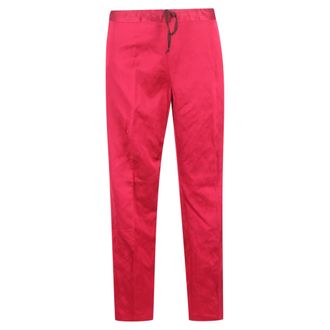 Dries Van Noten Drawstring Wide-Leg Trousers in Pink Silk