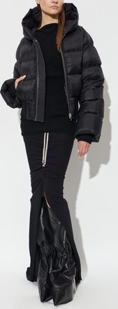 Rick Owens Quilted Jacket With Hood, Womens, Black