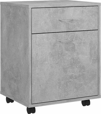 vidaXL Vidaxl - Armario Ruedas Madera Contrachapada Gris Hormig&oacute;n 45x38x54 Cm