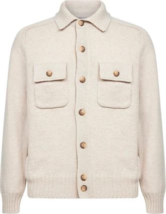 D4.0 Overhemd met borstzak en knoop - Beige