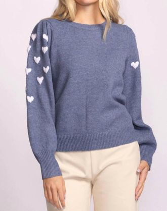 Pink Martini Revello Knit Crewneck Sweater In Blue