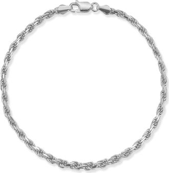 Yield of Men 3mm Rope Chain Bracelet in Silver at Nordstrom Rack, Size 8.5