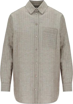 Max Mara Ululo Shirt - Dames - Overhemden - Beige - 2XS - Katoen - Overhemden