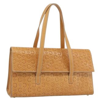 Celine C Macadam Handbag Canvas Beige Canvas Handbag (Pre-Owned)