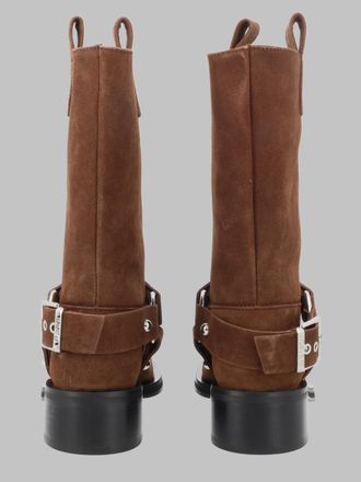 Ganni Suede Biker Ankle Ankle Boot - Buff